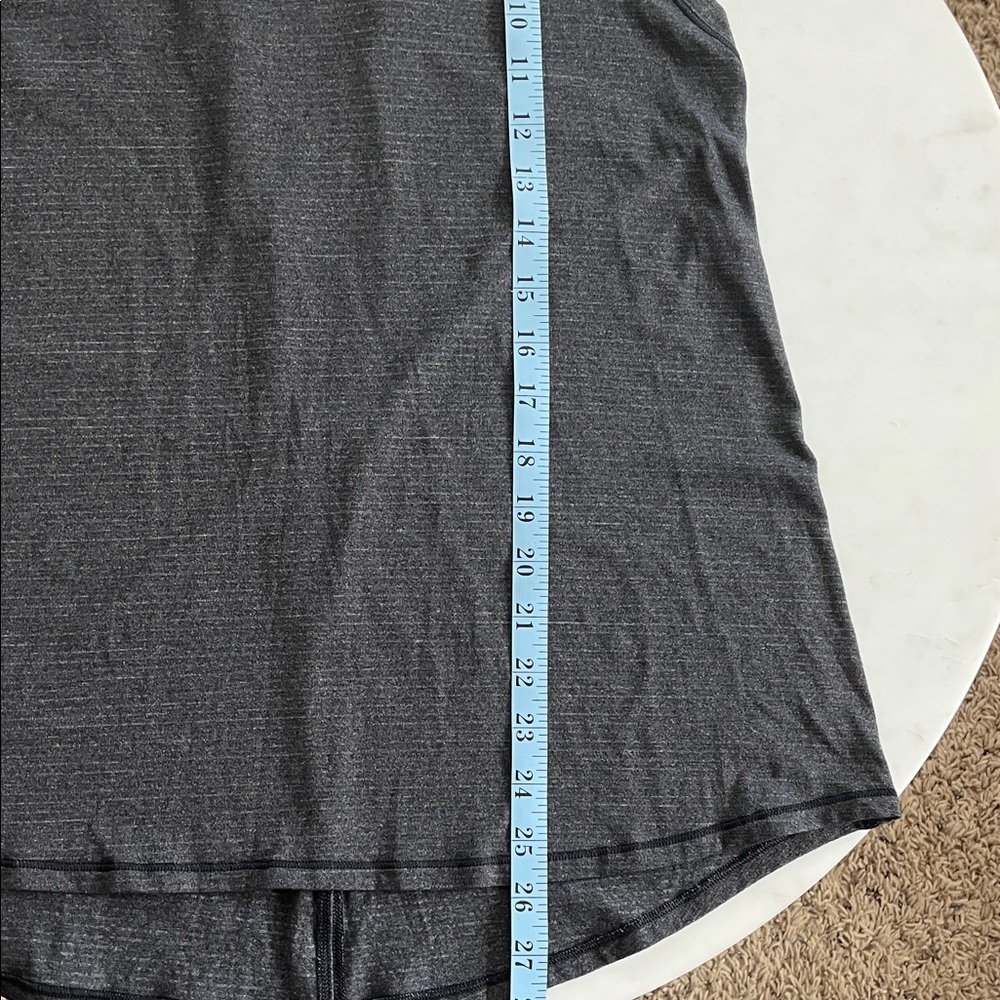 Lululemon Athletica Tank Top Size 8 Charcoal Striped Racerback Split Back - Picture 5 of 11